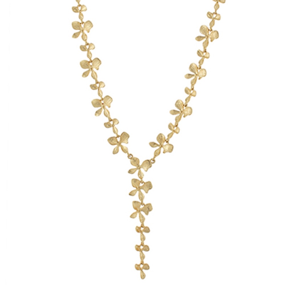Multi Flower Linked Y Necklace